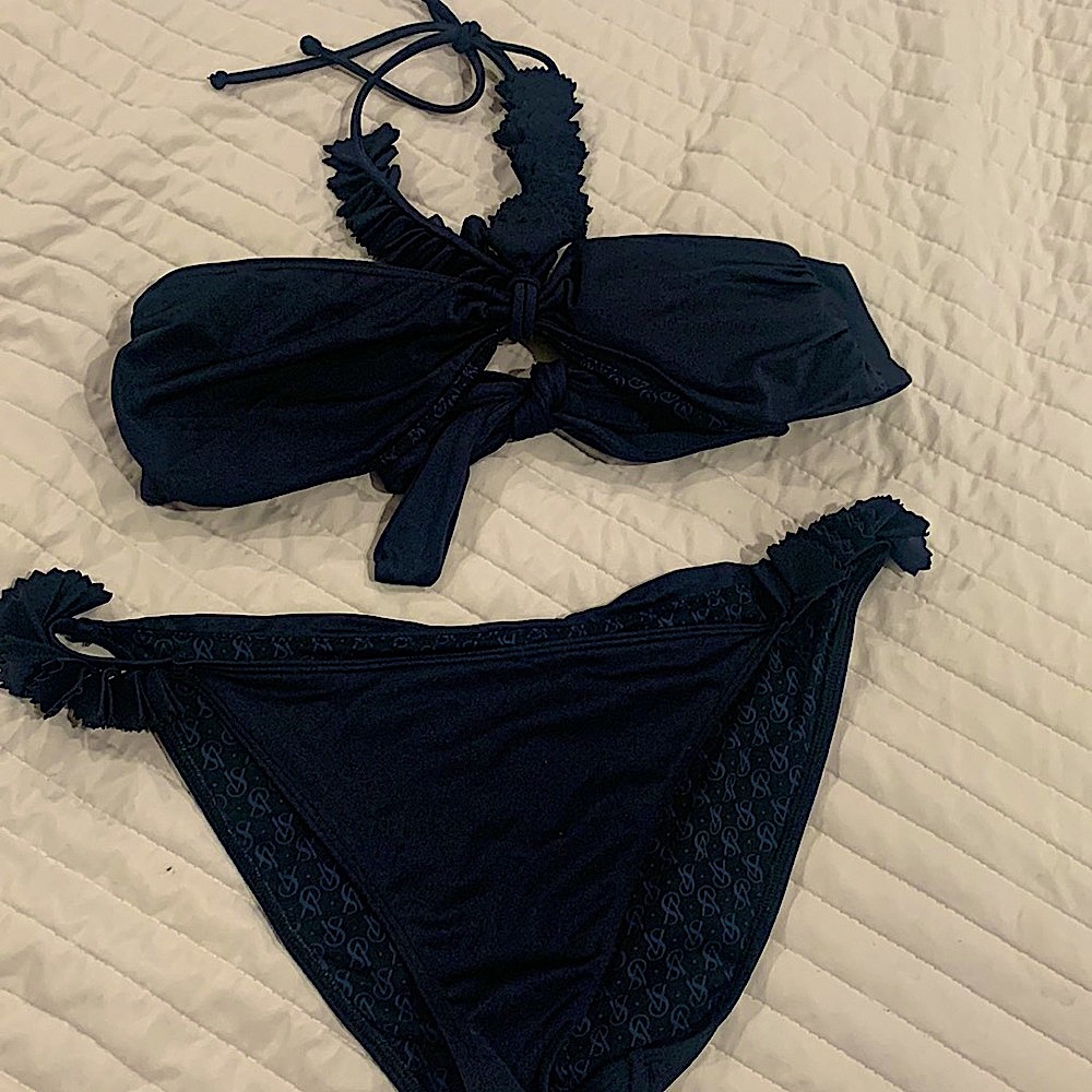 Victoria’s Secret black large L bathing suit two set bikini sexy like new